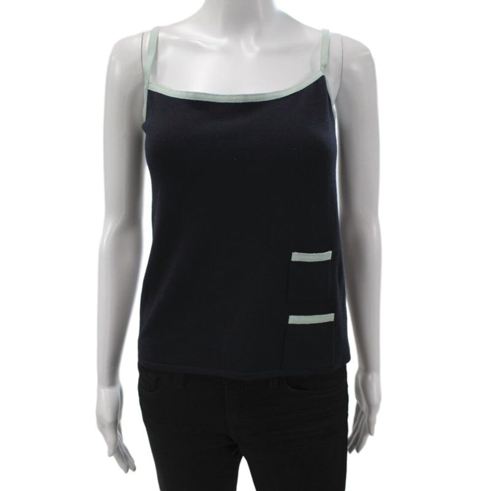 Salvatore Ferragamo Women Black Wool Blend Square Neck Camisole Size S